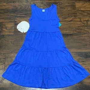 NWT blue tiered cotton dress Small